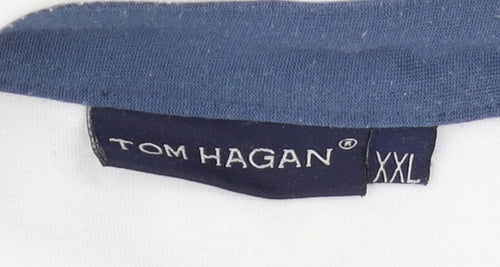 Tom Hagan White Polo Shirt Mens 2XL Casual