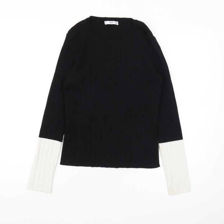 MNG Women's Black Pullover Jumper, Size S, Wool Blend