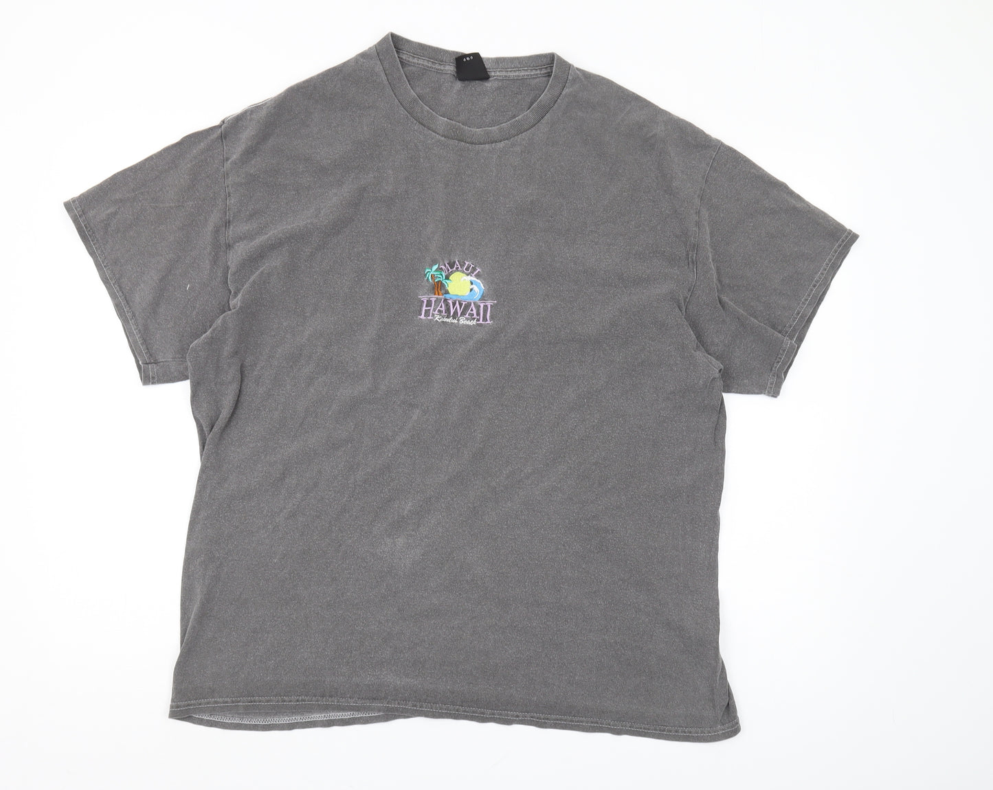 Urban Outfitters Men's Grey Hawaiian T-Shirt - Medium