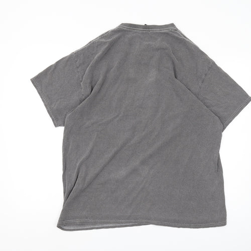Urban Outfitters Men's Grey Hawaiian T-Shirt - Medium