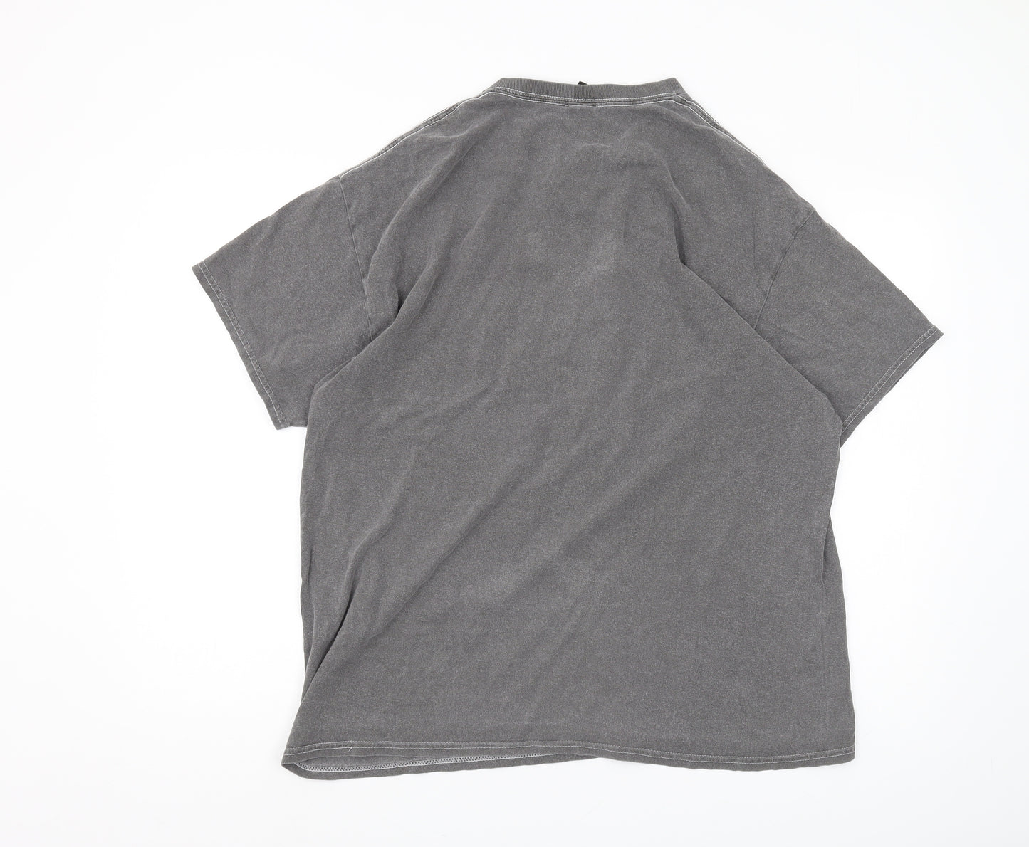 Urban Outfitters Men's Grey Hawaiian T-Shirt - Medium