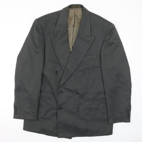Burton Men's Grey Double-Breasted Business Blazer 40R