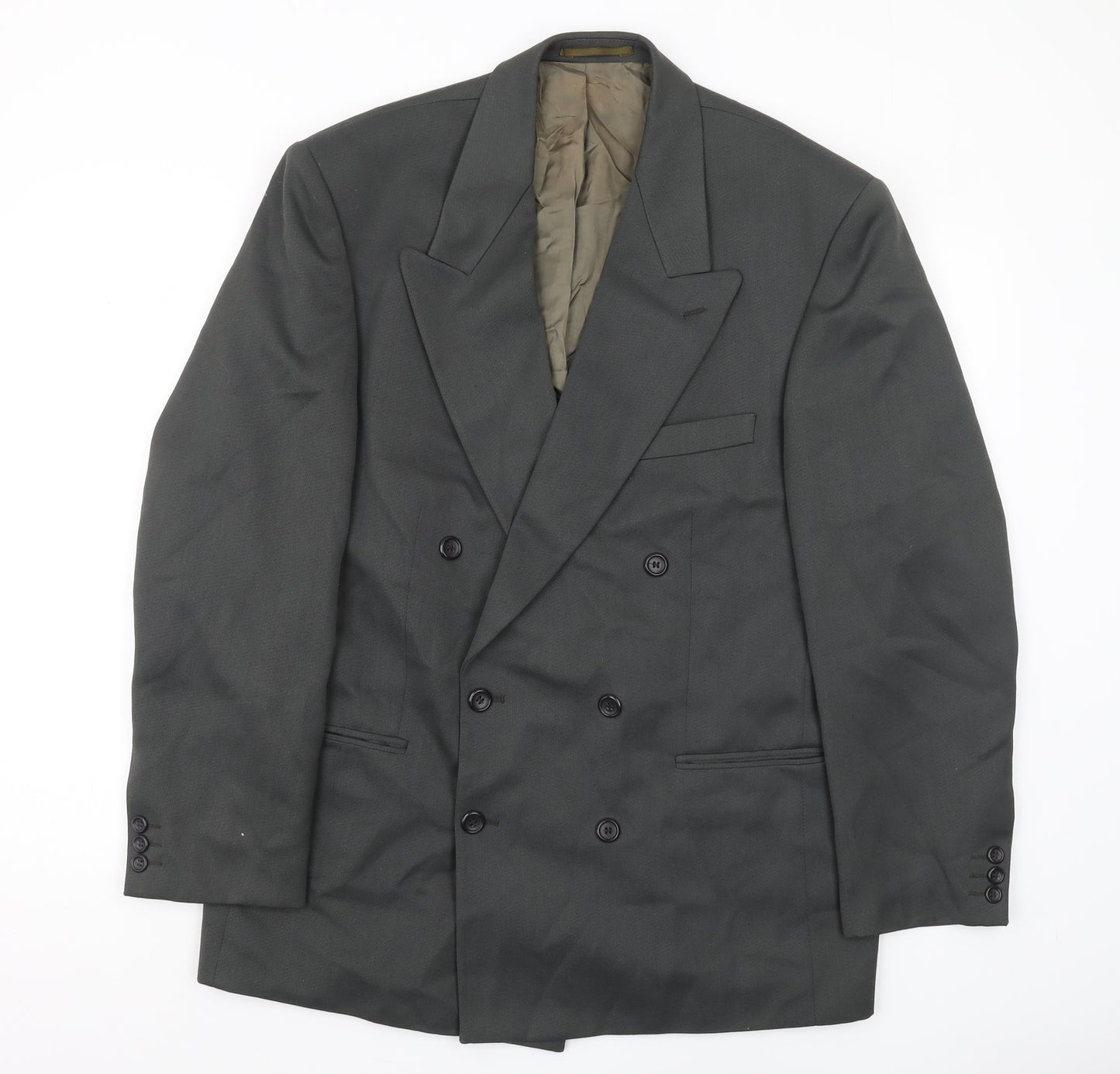 Burton Men's Grey Double-Breasted Business Blazer 40R