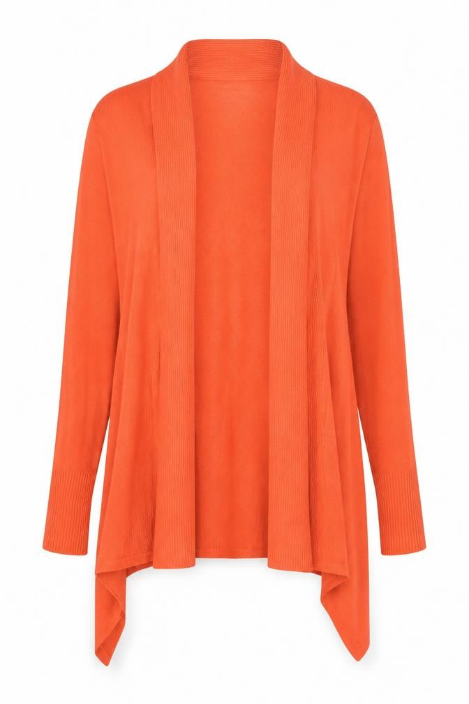 Front view of Wallis Women's Orange S Cardigan, Long Sleeve