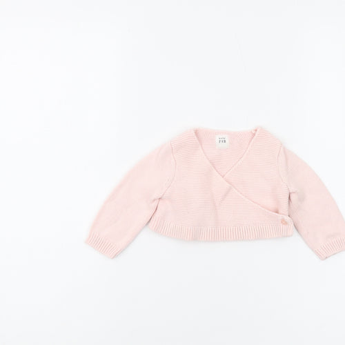 Gap Unisex Baby Pink Wrap Jumper 3-6 Months Cotton Knit