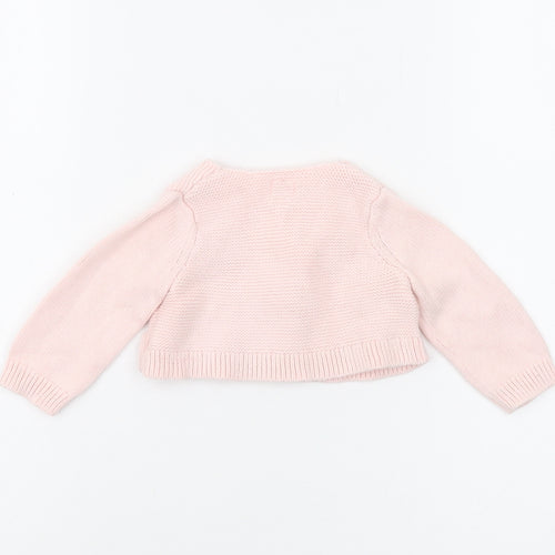 Gap Unisex Baby Pink Wrap Jumper 3-6 Months Cotton Knit