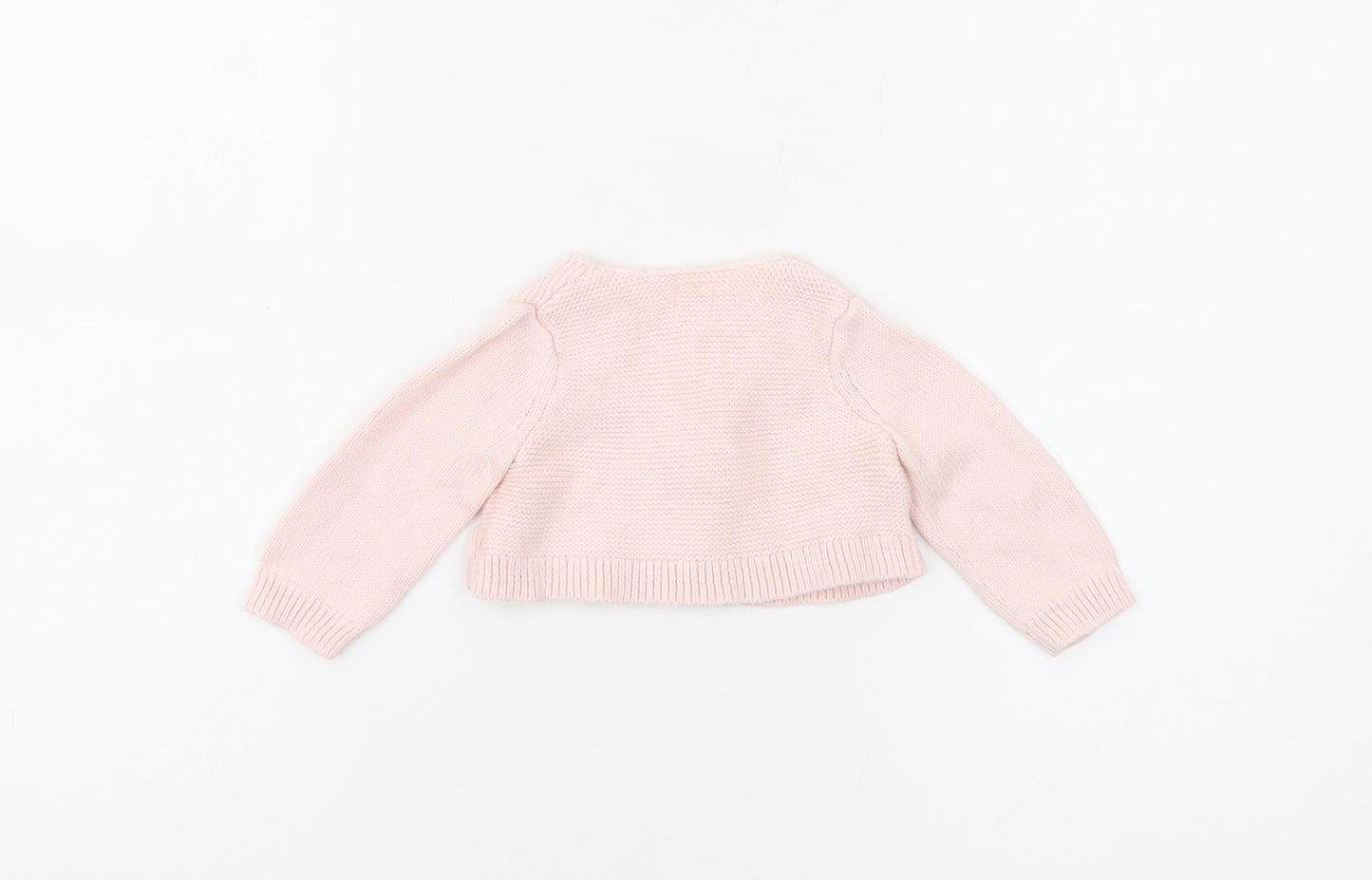 Gap Unisex Baby Pink Wrap Jumper 3-6 Months Cotton Knit