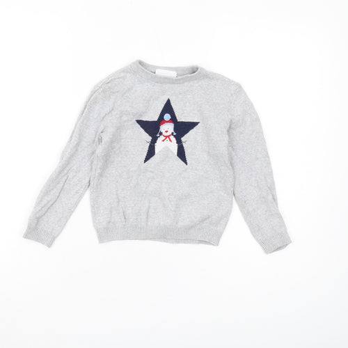 The Little White Company Boys Grey Star Jumper 4-5 Years
