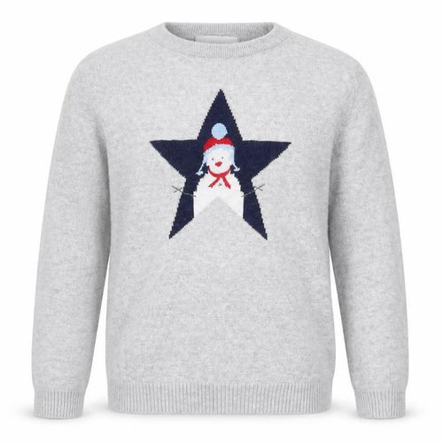 The Little White Company Boys Grey Star Jumper 4-5 Years