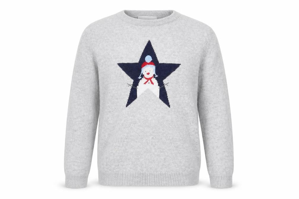 The Little White Company Boys Grey Star Jumper 4-5 Years