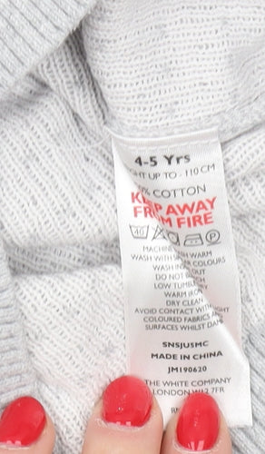 The Little White Company Boys Grey Star Jumper 4-5 Years