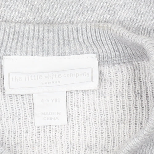 The Little White Company Boys Grey Star Jumper 4-5 Years