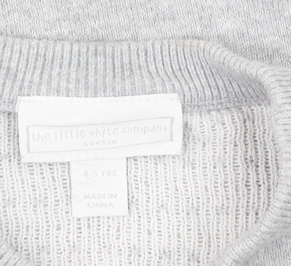 The Little White Company Boys Grey Star Jumper 4-5 Years