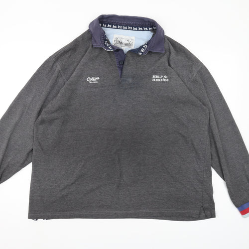 Cotton Traders Men's Grey XL Henley Sweatshirt