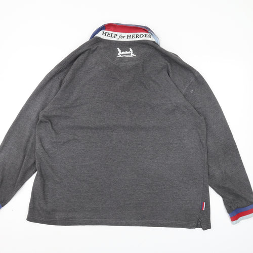 Cotton Traders Men's Grey XL Henley Sweatshirt