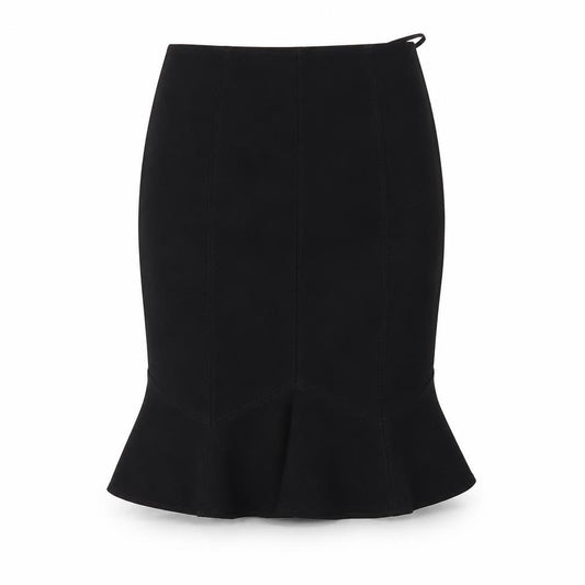 Front view of Linea Women’s Black Knee Length Trumpet Skirt, size UK 12