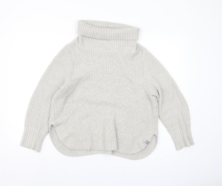 Regatta Women's Ivory Roll Neck Cable-Knit Pullover Jumper Size 12