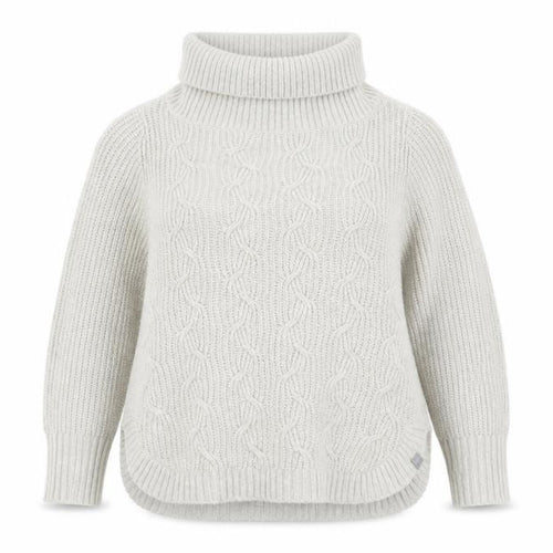 Regatta Women's Ivory Roll Neck Cable-Knit Pullover Jumper Size 12