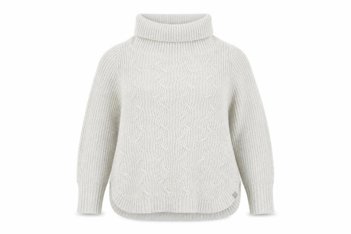 Regatta Women's Ivory Roll Neck Cable-Knit Pullover Jumper Size 12