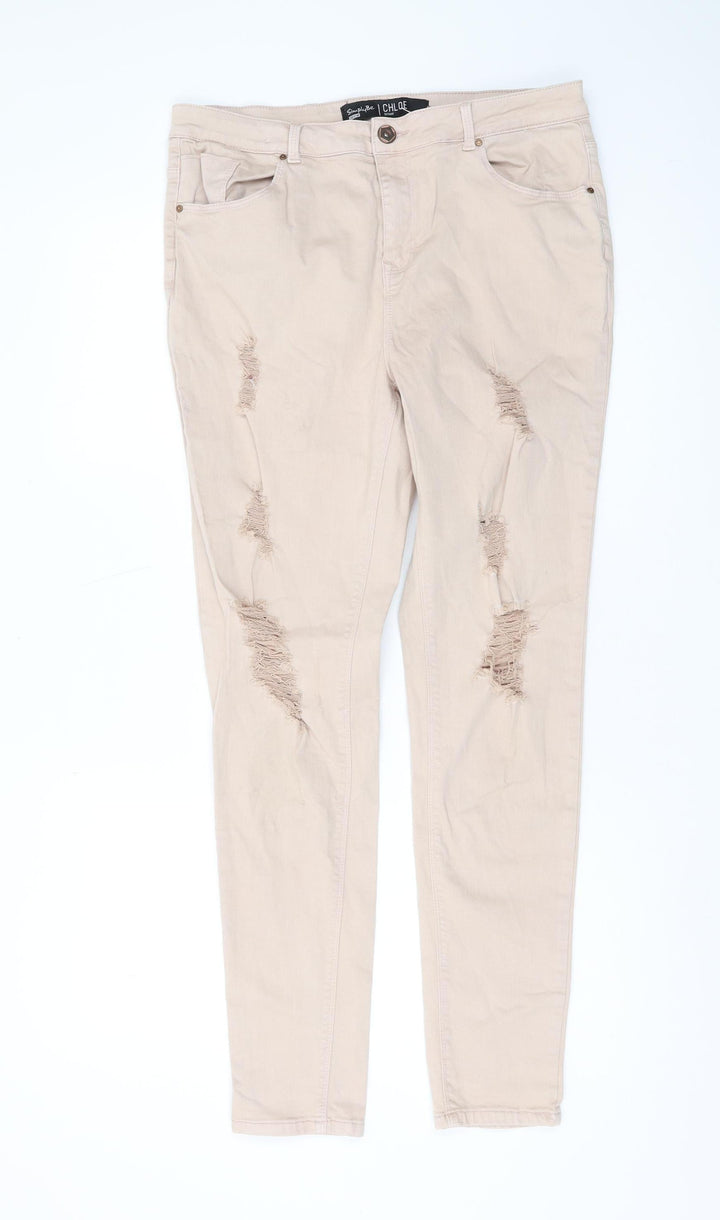 Simply Be Women's Beige Skinny Jeans Size 16