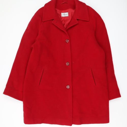 Astraka Women's Red Wool Overcoat Size 16