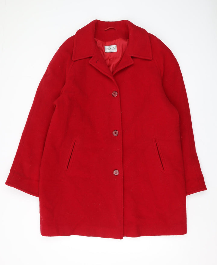 Astraka Women's Red Wool Overcoat Size 16