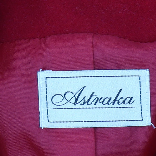 Astraka Women's Red Wool Overcoat Size 16