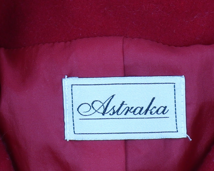 Astraka Women's Red Wool Overcoat Size 16