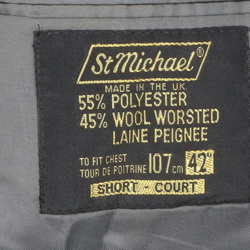 St Michael Men's Grey Blazer, 42S Notch Lapel, Formal