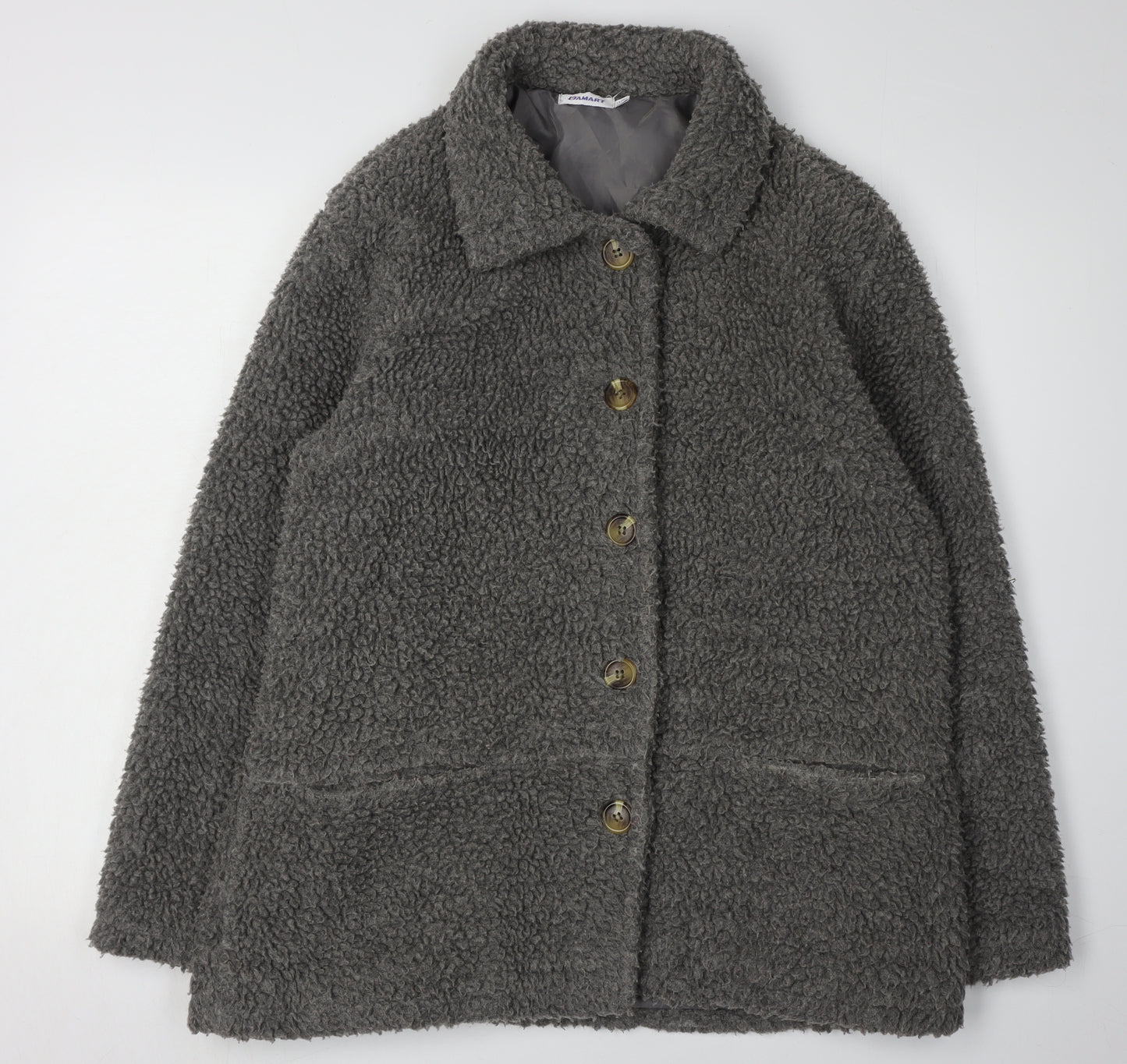 Damart Women's Grey Fleece Jacket Size 14 Casual