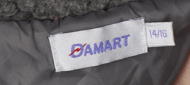 Damart Women's Grey Fleece Jacket Size 14 Casual