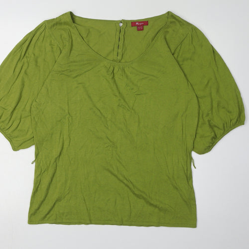 Monsoon Women's Green Scoop Neck Pullover Jumper Size 18