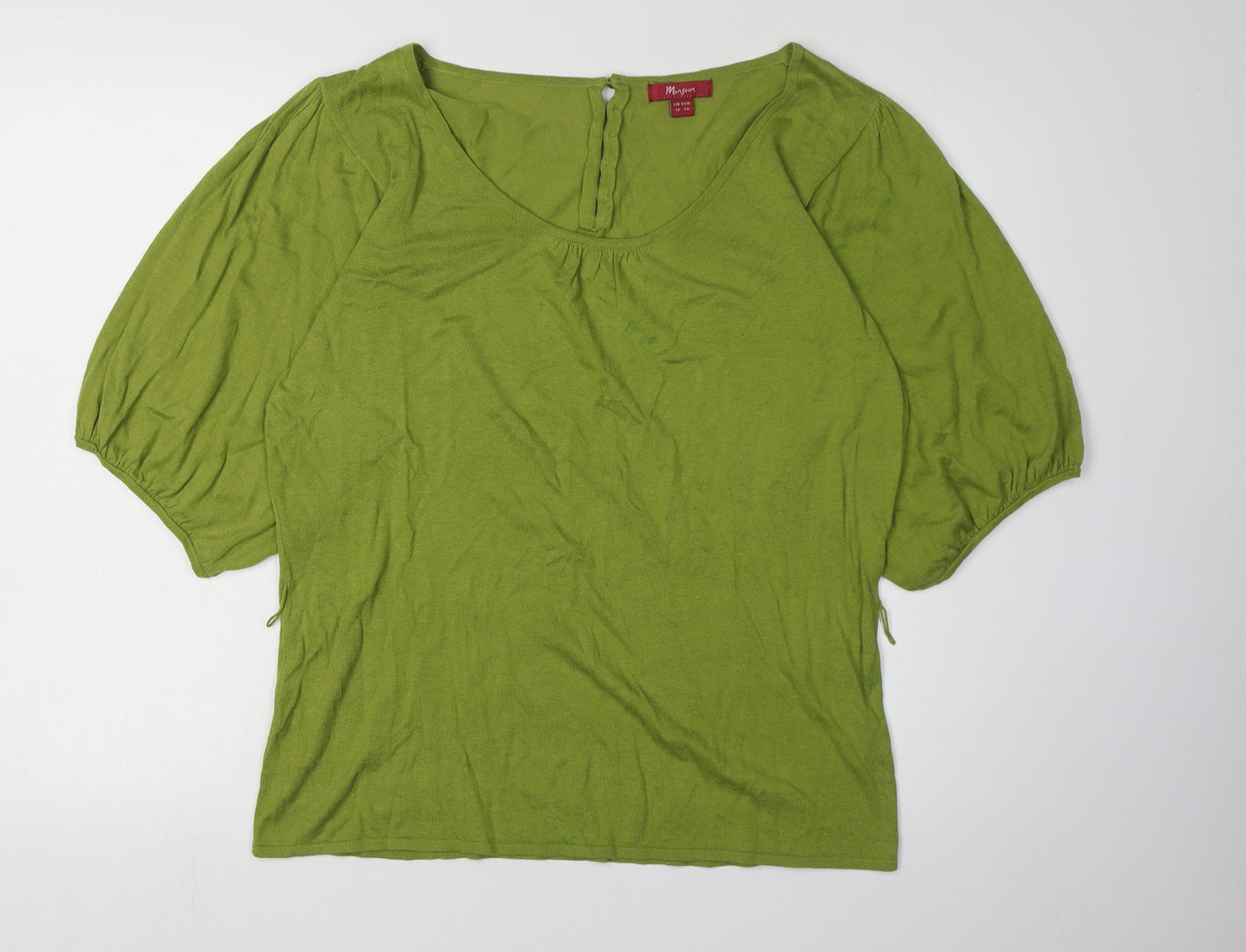 Monsoon Women's Green Scoop Neck Pullover Jumper Size 18