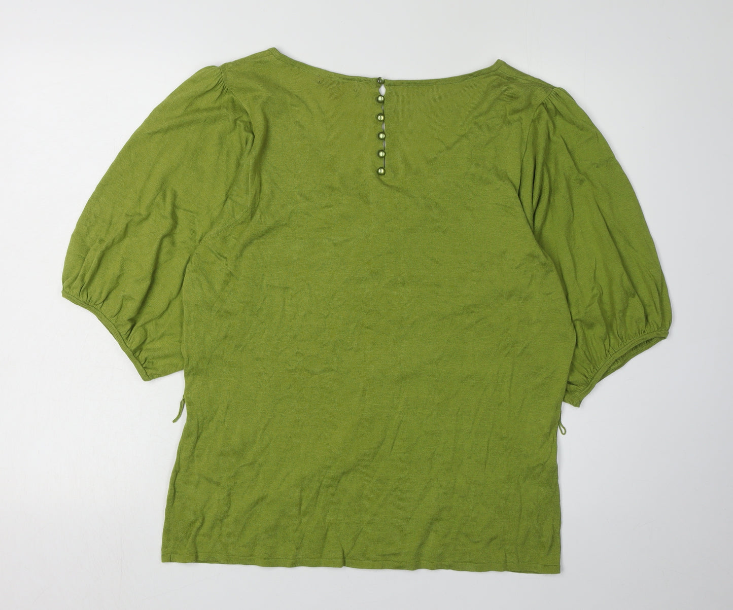 Monsoon Women's Green Scoop Neck Pullover Jumper Size 18