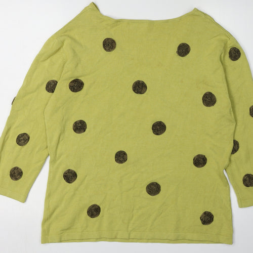 Kaliko Women's Green Polka Dot V-Neck Jumper