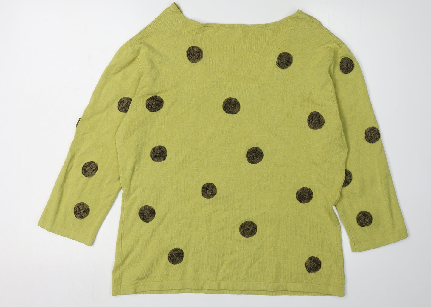 Kaliko Women's Green Polka Dot V-Neck Jumper