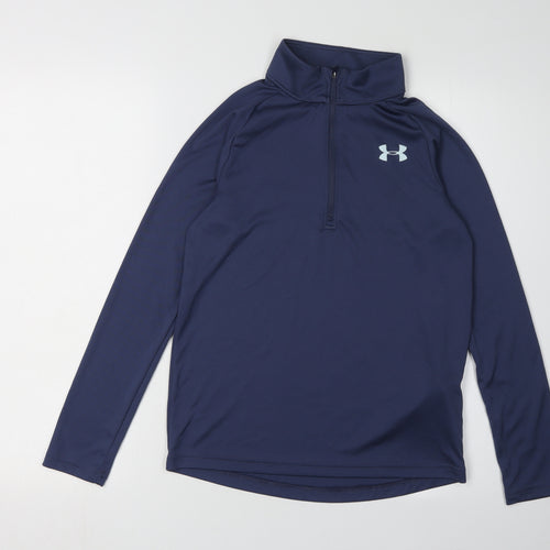 Under Armour Unisex Kids Blue 1/4 Zip Sweatshirt L