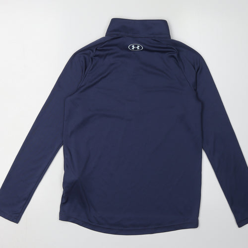 Under Armour Unisex Kids Blue 1/4 Zip Sweatshirt L