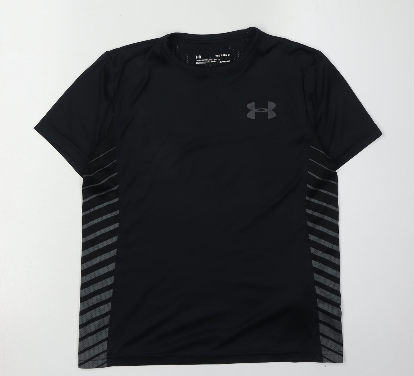 Under Armour Boys Black Gym Training T-Shirt Size L
