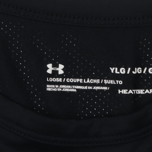 Under Armour Boys Black Gym Training T-Shirt Size L