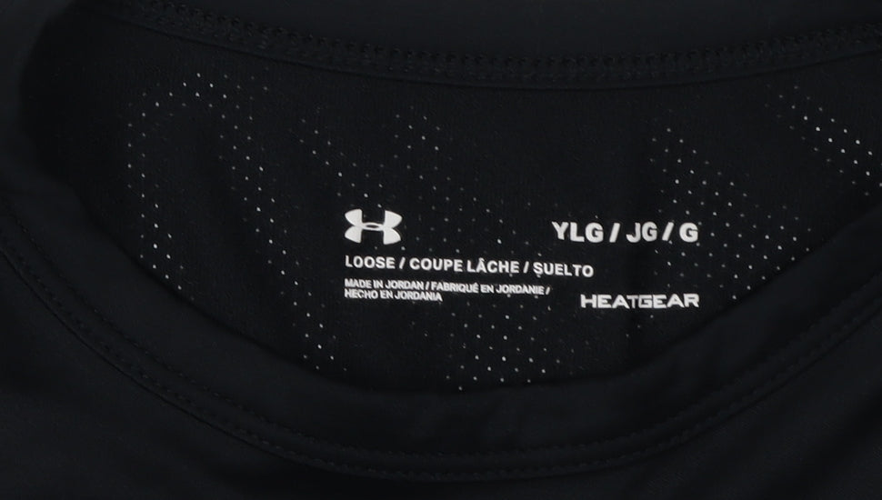 Under Armour Boys Black Gym Training T-Shirt Size L