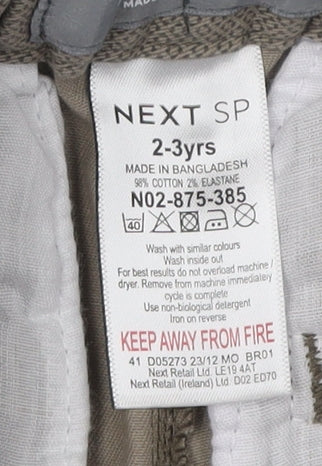 Next Boys Brown Chino Shorts 2-3 Years Casual Summer