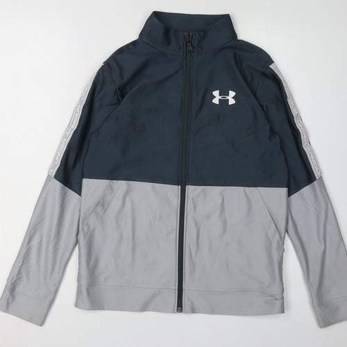 Under Armour Men's Grey Full Zip Hoodie, Size L, Loose Fit