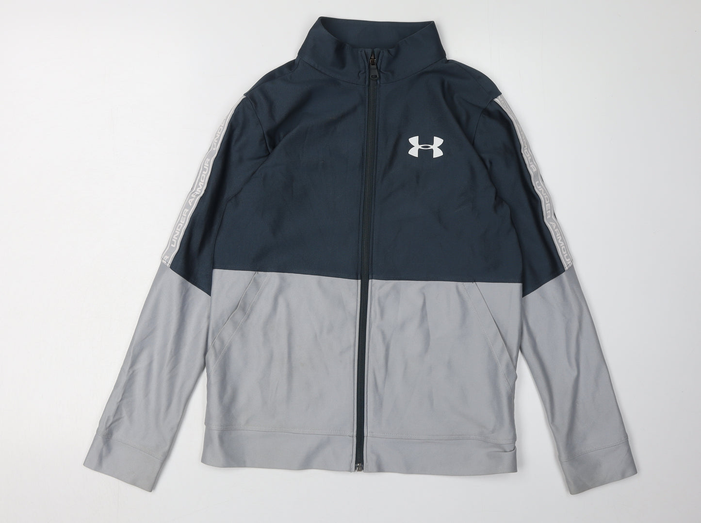 Under Armour Men's Grey Full Zip Hoodie, Size L, Loose Fit