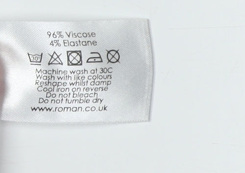 Roman Women's Blue Floral Tunic Blouse Size 20