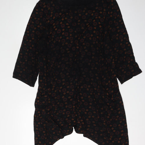 Roman Women's Black Asymmetric Floral Dress, Size 20