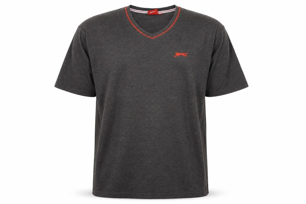 Front view of Slazenger Men's Grey 2XL V-Neck T-Shirt