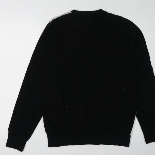 Next Men's Black Geometric Pullover Jumper, Size L