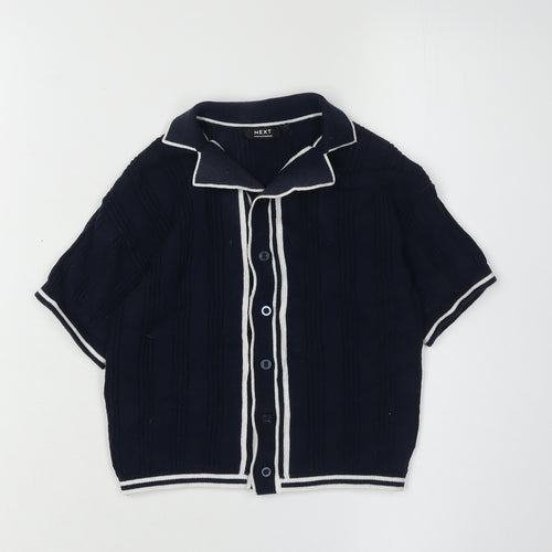 Next Boys Blue Cotton Cardigan, 2 Years, Short Sleeve