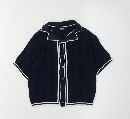 Next Boys Blue Cotton Cardigan, 2 Years, Short Sleeve